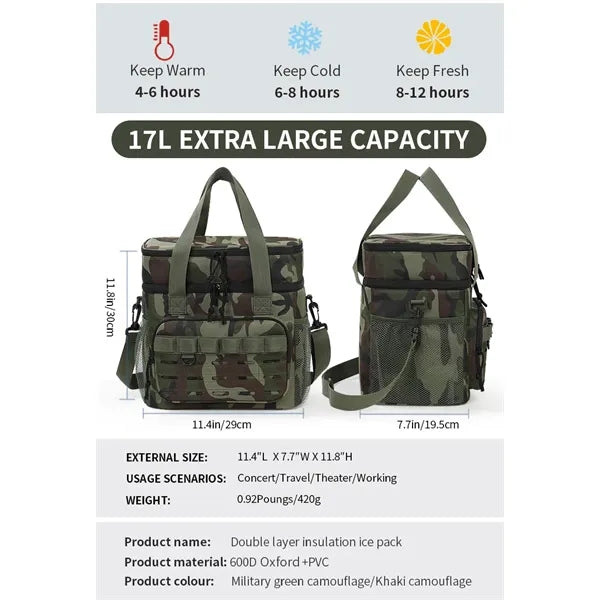 Tactical Camo Double Layer Insulated Lunch Bag