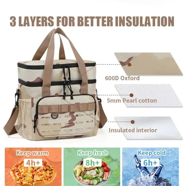 Tactical Camo Double Layer Insulated Lunch Bag