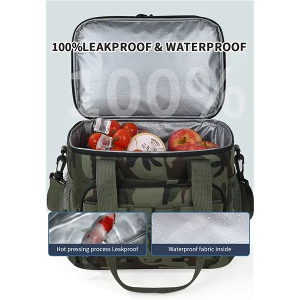 Tactical Camo Double Layer Insulated Lunch Bag