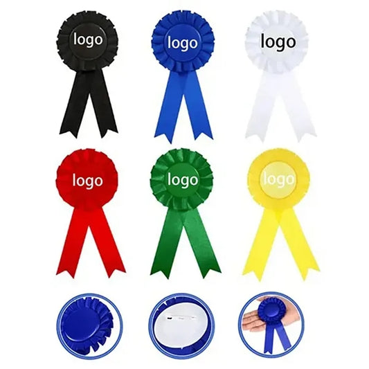 Rosette Ribbon Tinplate Badge