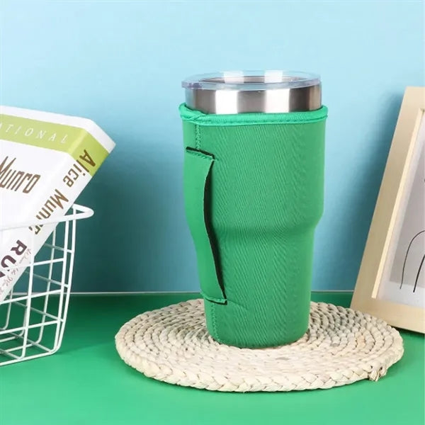30oz. Custom Neoprene Tumbler Sleeve with Handle