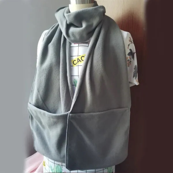 Outdoor Winter Accessory Fleece Pocket Scarf