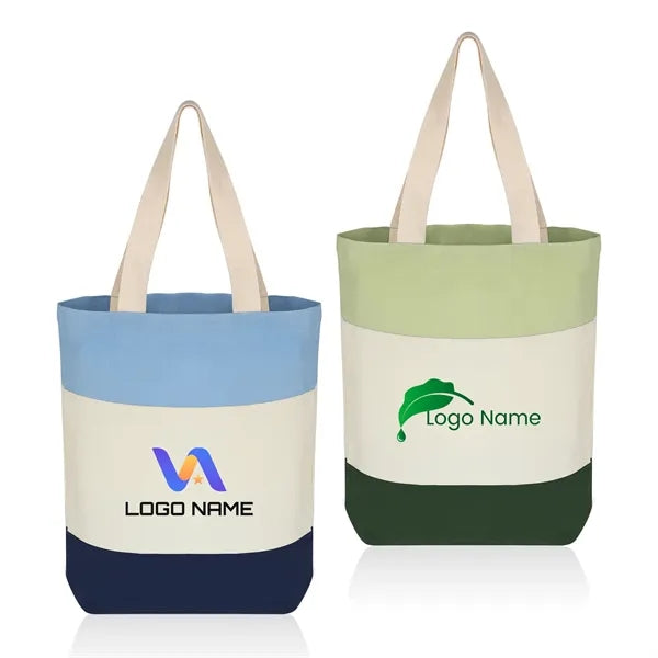 12 oz Color-Block Canvas Tote Bag for Daily Use & Events