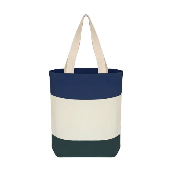 12 oz Color-Block Canvas Tote Bag for Daily Use & Events