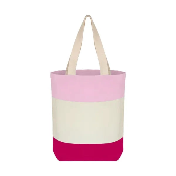 12 oz Color-Block Canvas Tote Bag for Daily Use & Events