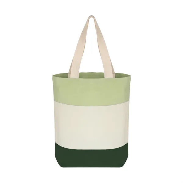 12 oz Color-Block Canvas Tote Bag for Daily Use & Events