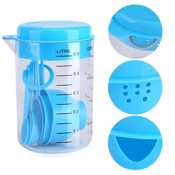 7 Piece Plastic Measuring Cup And Spoon Set