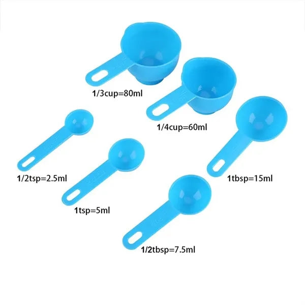 7 Piece Plastic Measuring Cup And Spoon Set