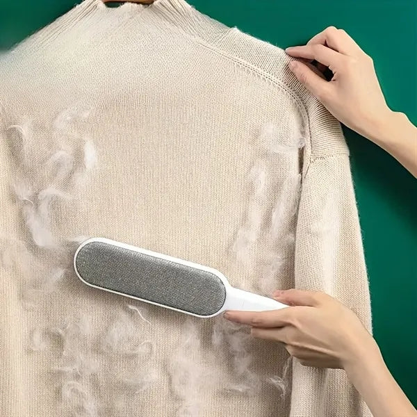 Dual-Sided Pet Hair & Dust Brush for Manual Cleaning