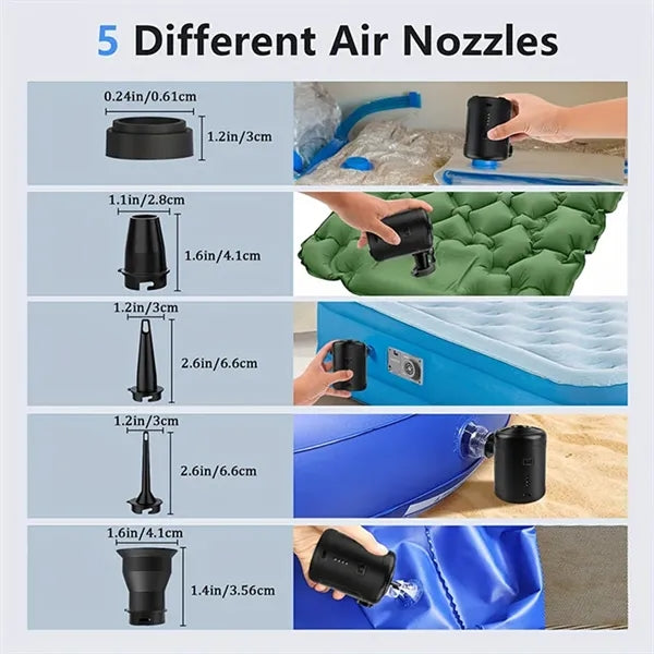 Portable Electric Air Pump with 5 Nozzles