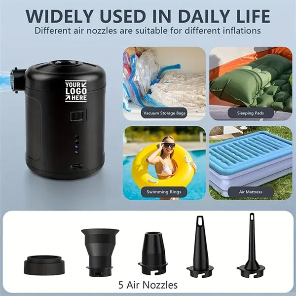Portable Electric Air Pump with 5 Nozzles