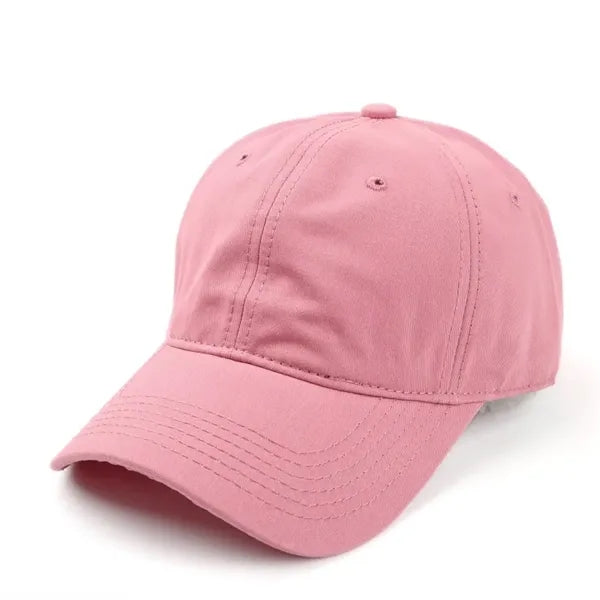 Washed Solid Color Soft Top Baseball Cap with Sun Protection