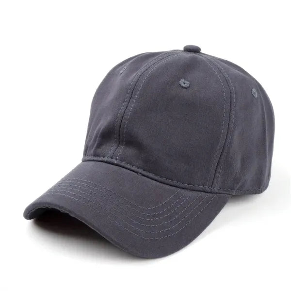 Washed Solid Color Soft Top Baseball Cap with Sun Protection