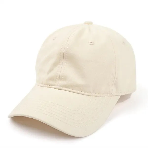 Washed Solid Color Soft Top Baseball Cap with Sun Protection