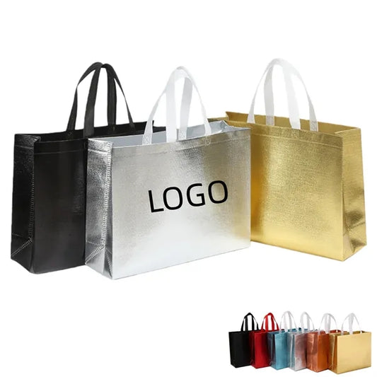 Glossy Laminated Non Woven Tote Bag For Apparel Packaging