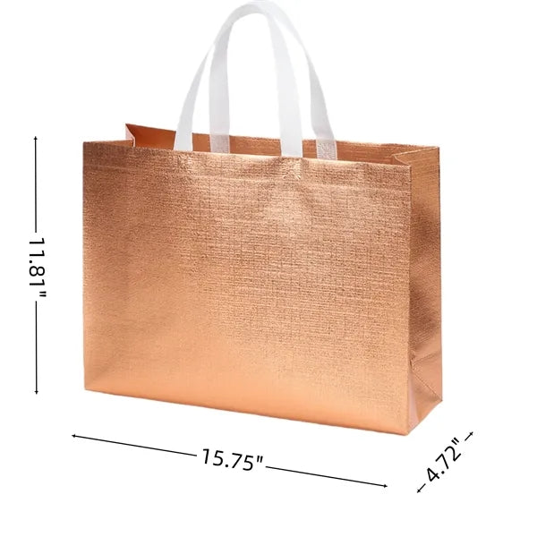 Glossy Laminated Non Woven Tote Bag For Apparel Packaging