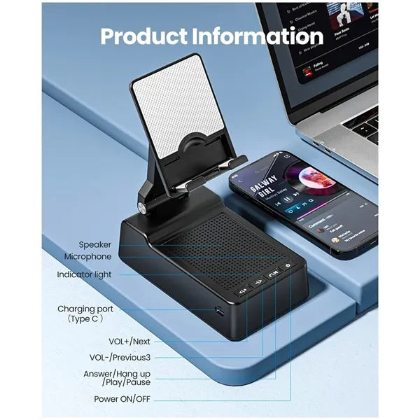 Cell Phone Stand with Wireless Bluetooth Speaker and Charger