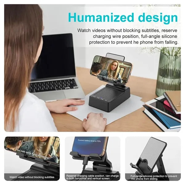Cell Phone Stand with Wireless Bluetooth Speaker and Charger