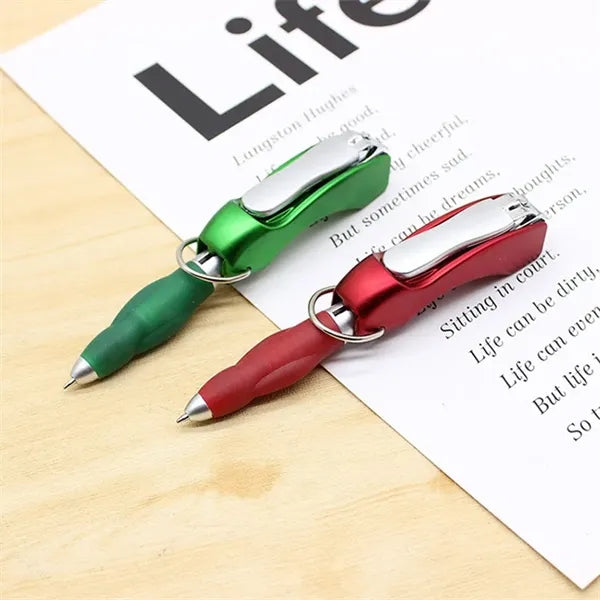 Multifunctional Stainless Steel Pen with Nail Clippers & Key