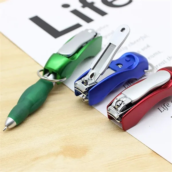 Multifunctional Stainless Steel Pen with Nail Clippers & Key