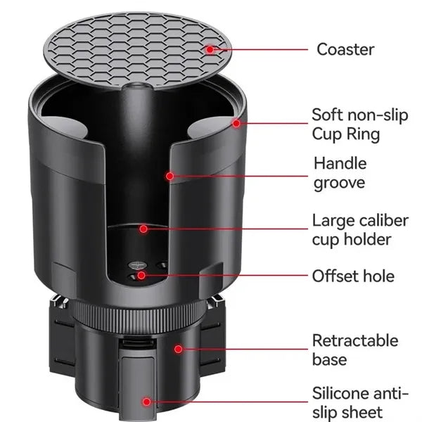 Car Cup Holder Expander Adjustable Base For Large Bottles
