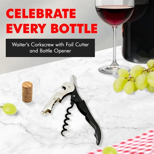 Corkscrew with Foil Cutter and Bottle Opener