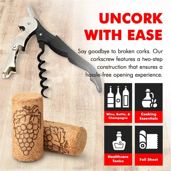 Corkscrew with Foil Cutter and Bottle Opener