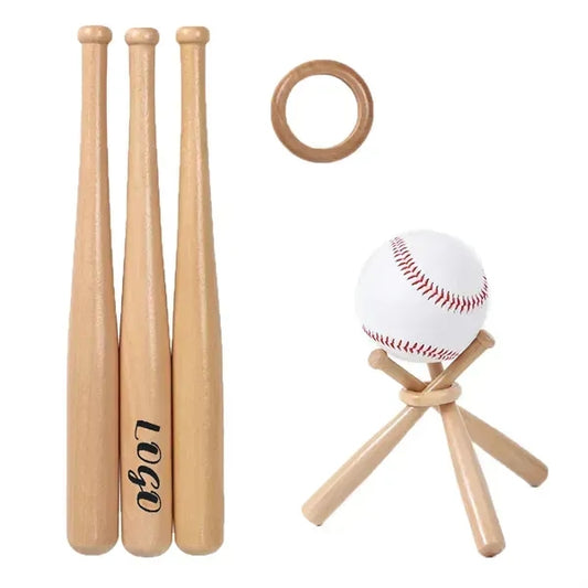 Wooden Mini Baseball Bat Decorative Stand Holder