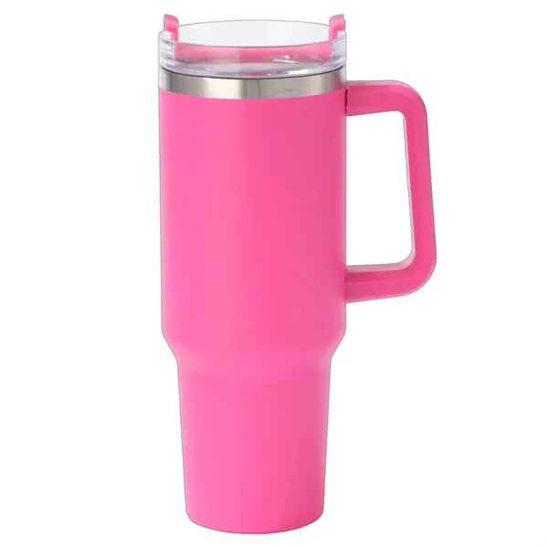 40oz Stainless Steel Insulated Tumbler with Handle and Straw