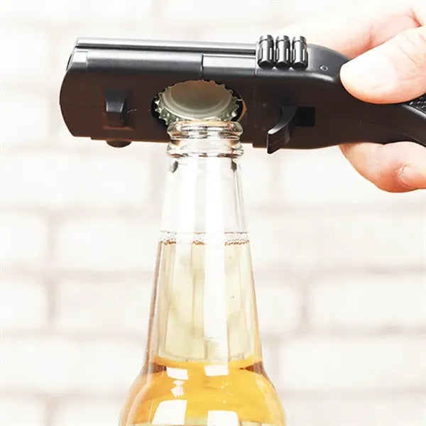 Stainless Steel Shooting Bottle Opener with ABS Handle