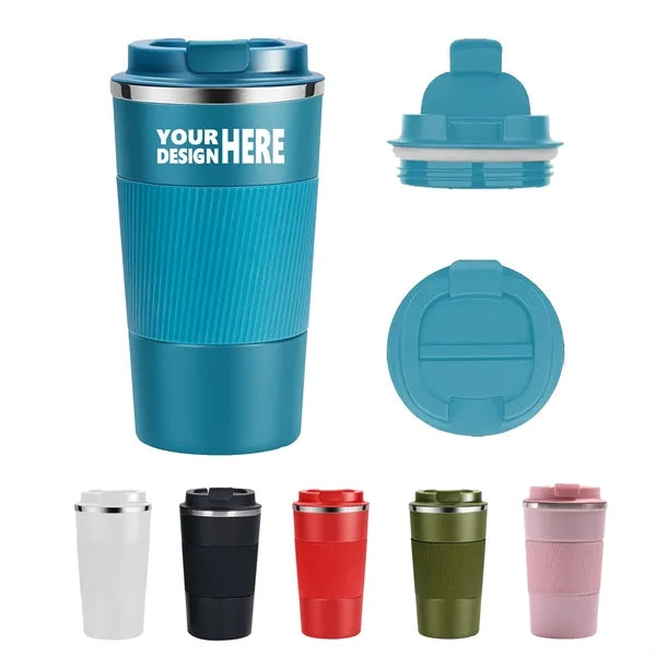 17oz Stainless Steel Tumbler with Rubber Band