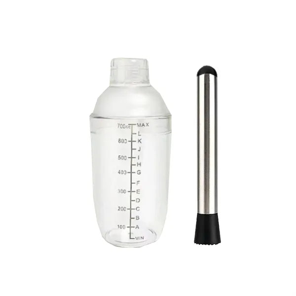 Cocktail Shaker with Measurement Scale and Mixer 24.64oz