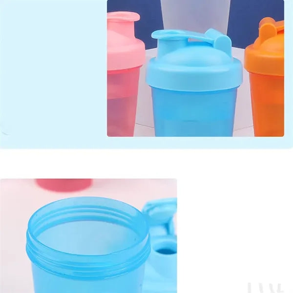 13.5 Ounce Round Protein Shaker Bottle BPA Free Plastic