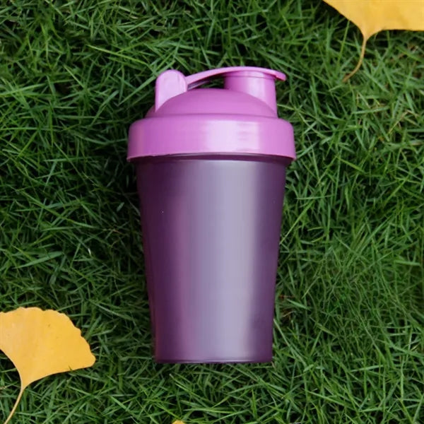 13.5 Ounce Round Protein Shaker Bottle BPA Free Plastic