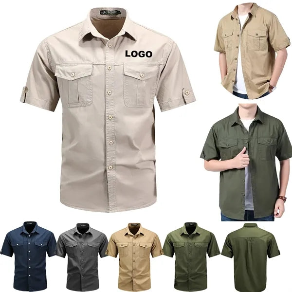 Logo Men's Short Sleeve Uniform Tactical Shirt