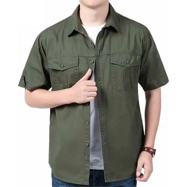 Logo Men's Short Sleeve Uniform Tactical Shirt