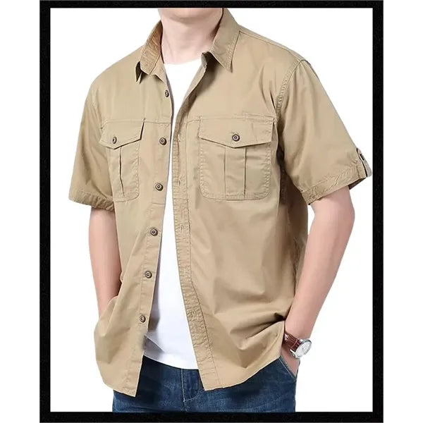 Logo Men's Short Sleeve Uniform Tactical Shirt