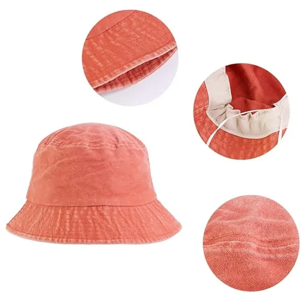Distressed Cotton Bucket Hat Customizable