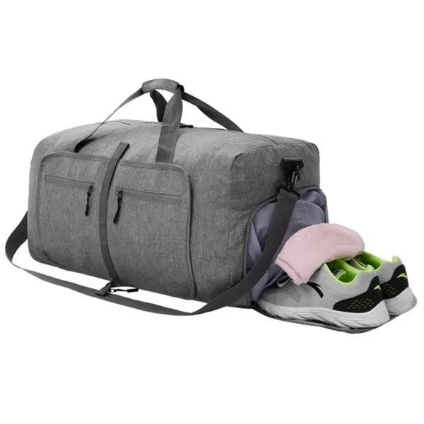 65L Durable Sports Duffel Bag with Shoe Compartment
