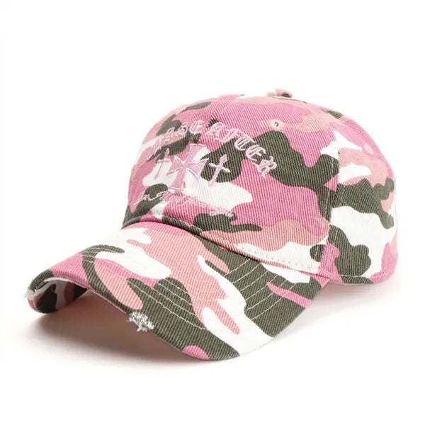 Vintage Distressed Embroidered Soft Top Baseball Cap