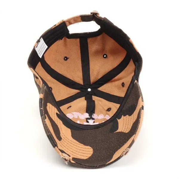 Vintage Distressed Embroidered Soft Top Baseball Cap