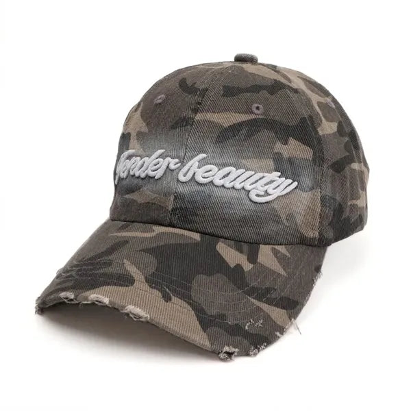 Unisex Camouflage Letter Embroidered Baseball Cap