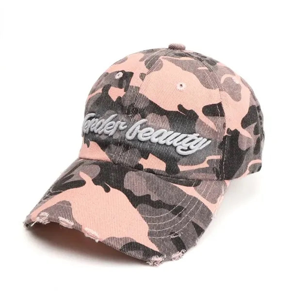 Unisex Camouflage Letter Embroidered Baseball Cap
