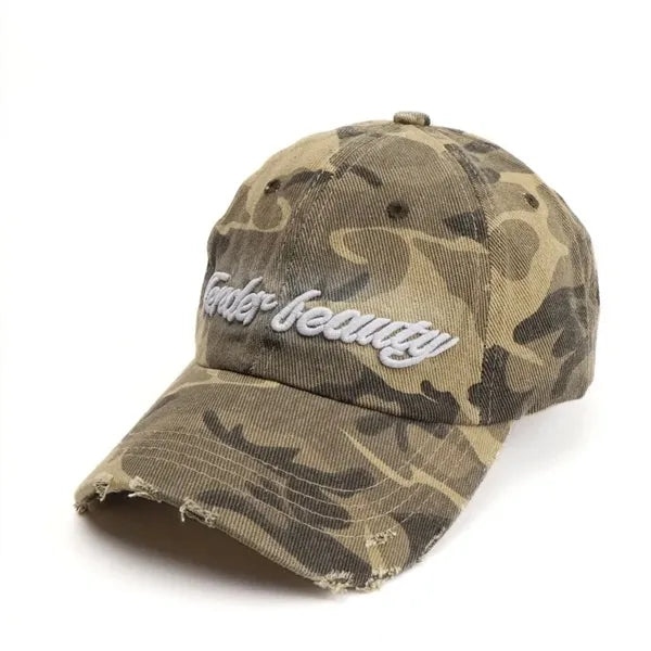 Unisex Camouflage Letter Embroidered Baseball Cap