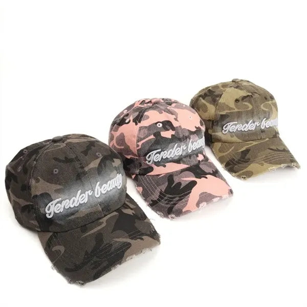 Unisex Camouflage Letter Embroidered Baseball Cap