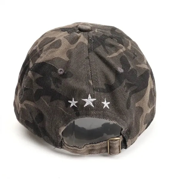 Unisex Camouflage Letter Embroidered Baseball Cap