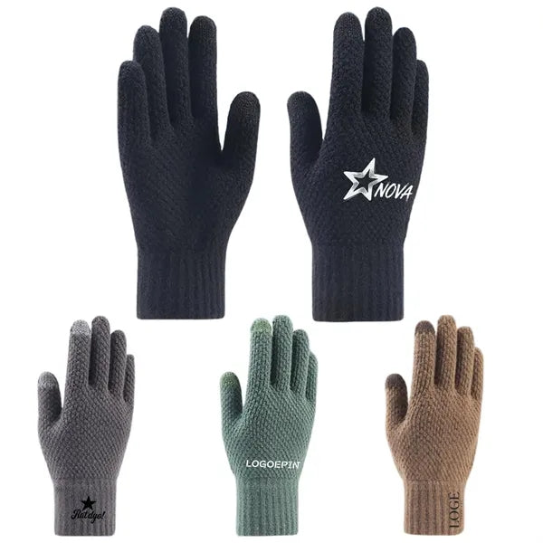 Thickened warm touch screen gloves