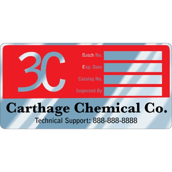6" x 3" Rectangle - Embossable Aluminum Decal
