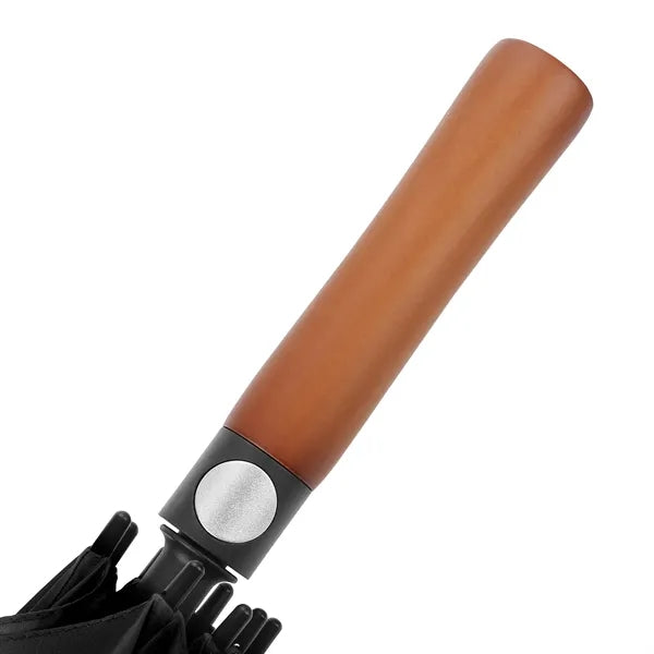 54" Arc Auto Open Stick Umbrella with Wooden Handle