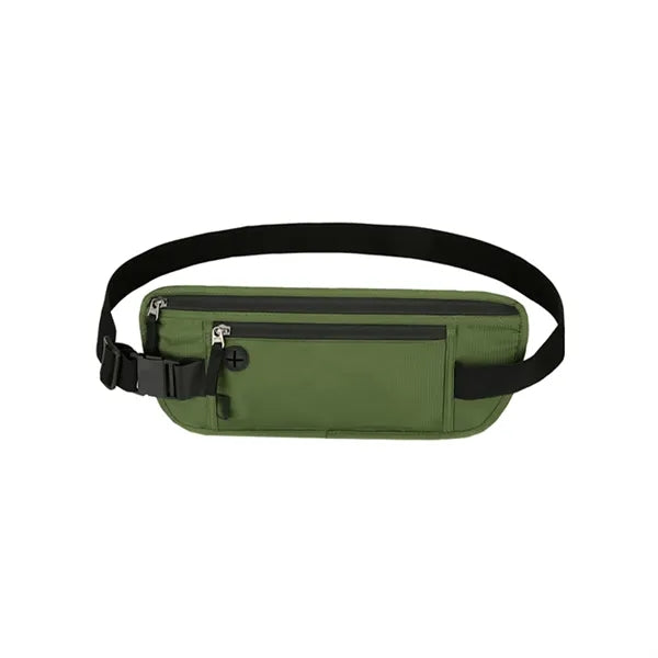 The waist bag features premium waterproof fabric, combining
